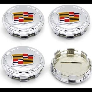 Cadillac Center Caps Silver 83mm/3.25 inch Brand New (Set of 4)